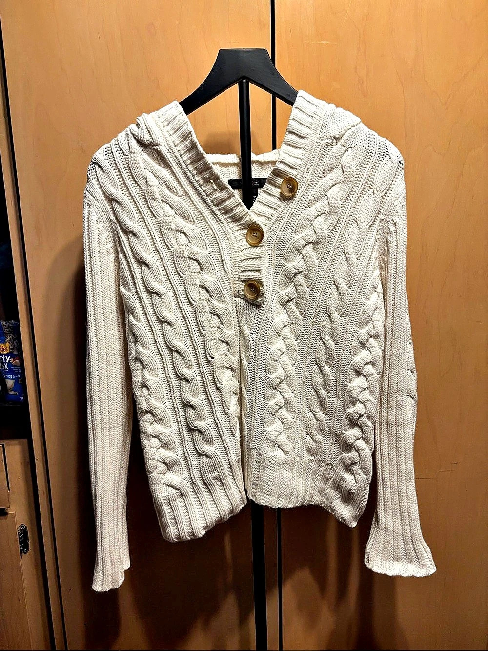 Style&co Cable Knit Button Cardigan in White Size Medium